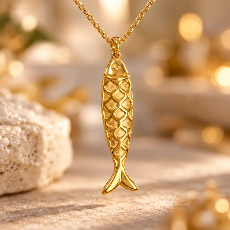 Collier Houta Dorée – Pendentif Poisson-2