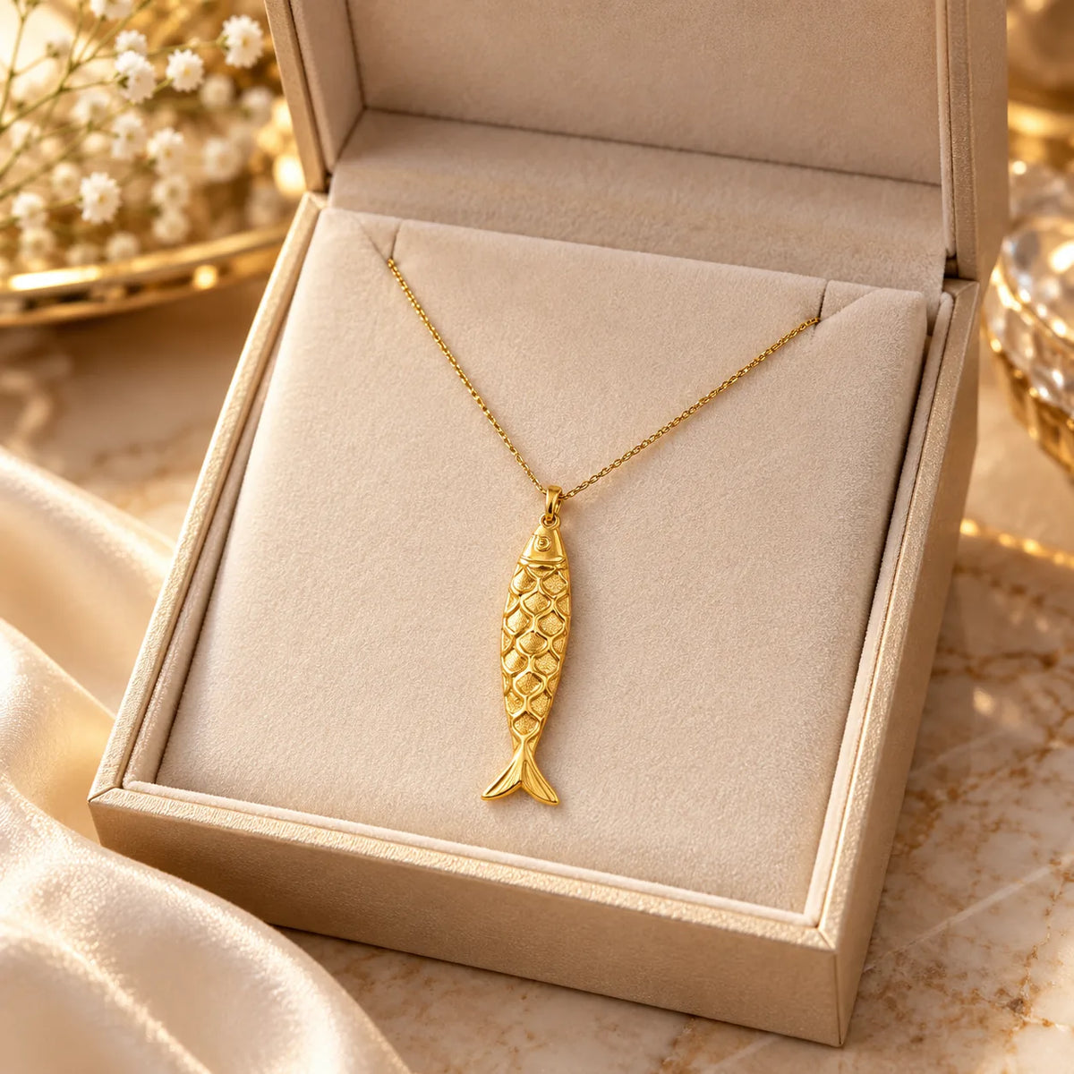 Collier Houta Dorée – Pendentif Poisson-3