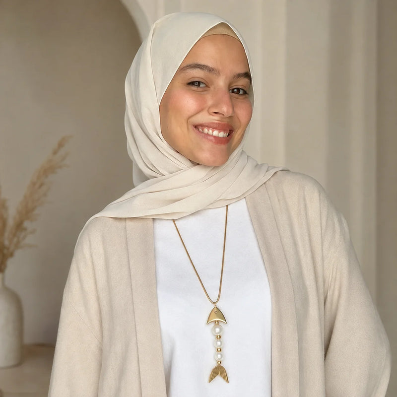 Collier Houta Perlé - Acier Inoxydable Doré-3