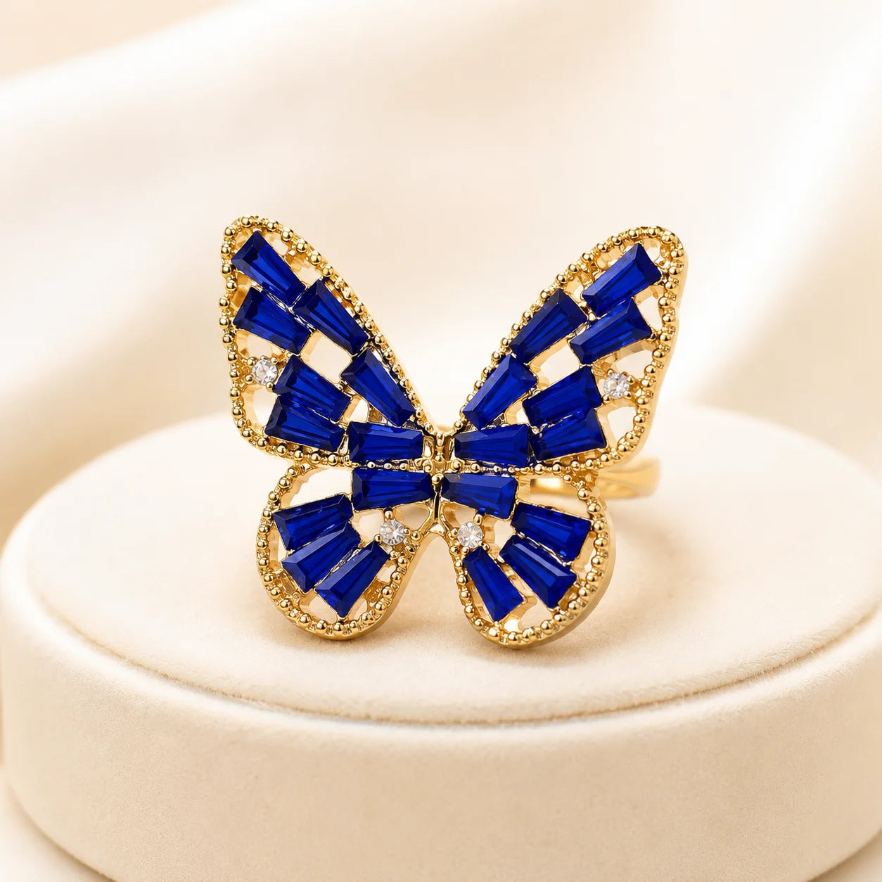 Bague Papillon Ajustable - Acier Inoxydable-1