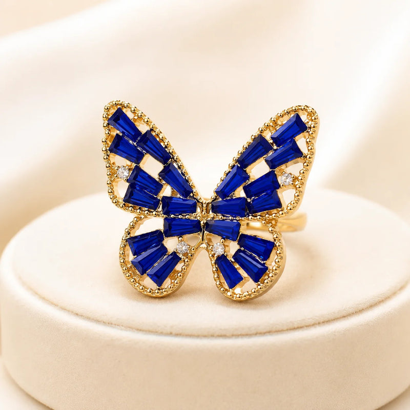 Bague Papillon Ajustable - Acier Inoxydable-1