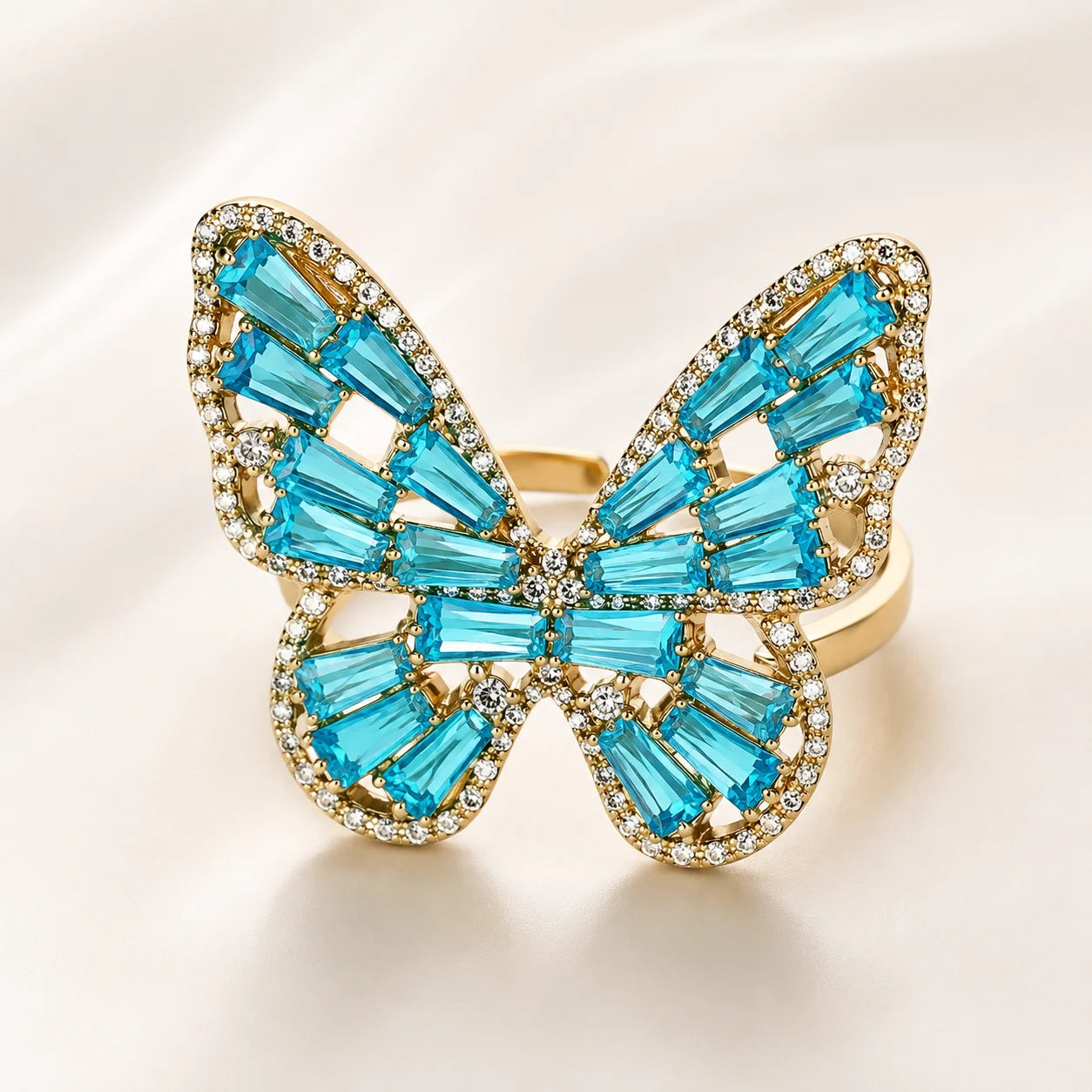 Bague Papillon Ajustable - Acier Inoxydable
