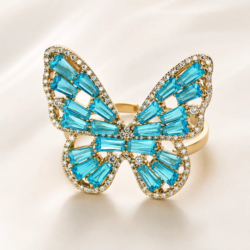 Bague Papillon Ajustable - Acier Inoxydable-2