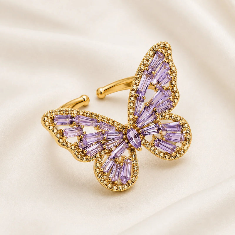 Bague Papillon Ajustable - Acier Inoxydable-3
