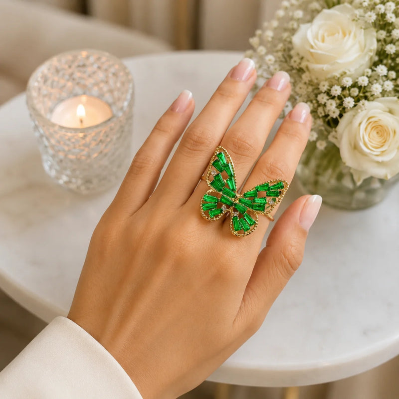 Bague Papillon Ajustable - Acier Inoxydable-5
