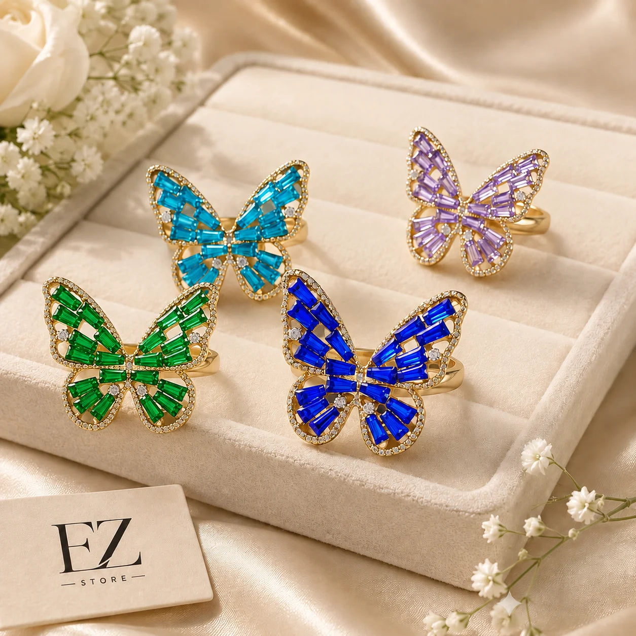 Bague Papillon Ajustable - Acier Inoxydable-6