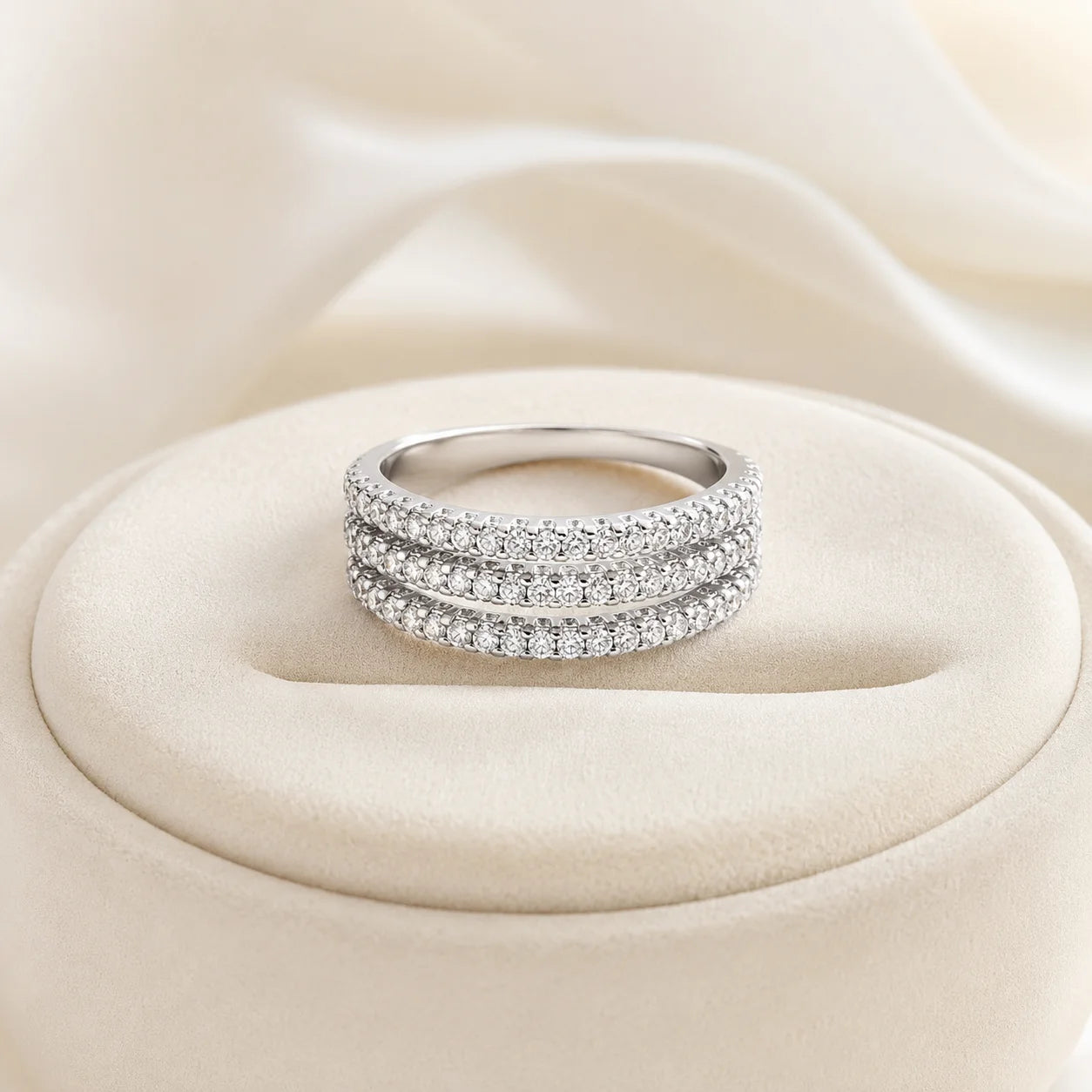 Bague Triple Brillante - Acier Inoxydable-1