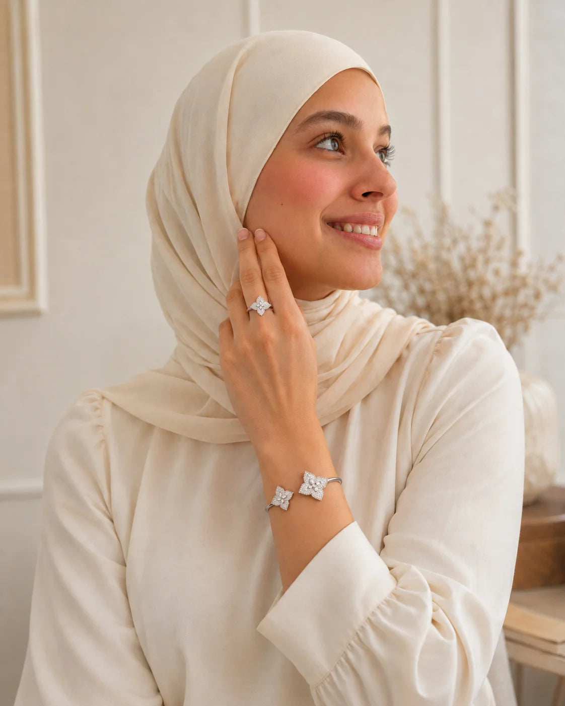 Parure Style Van Cleef 2 Pièces - Acier Inoxydable Argenté