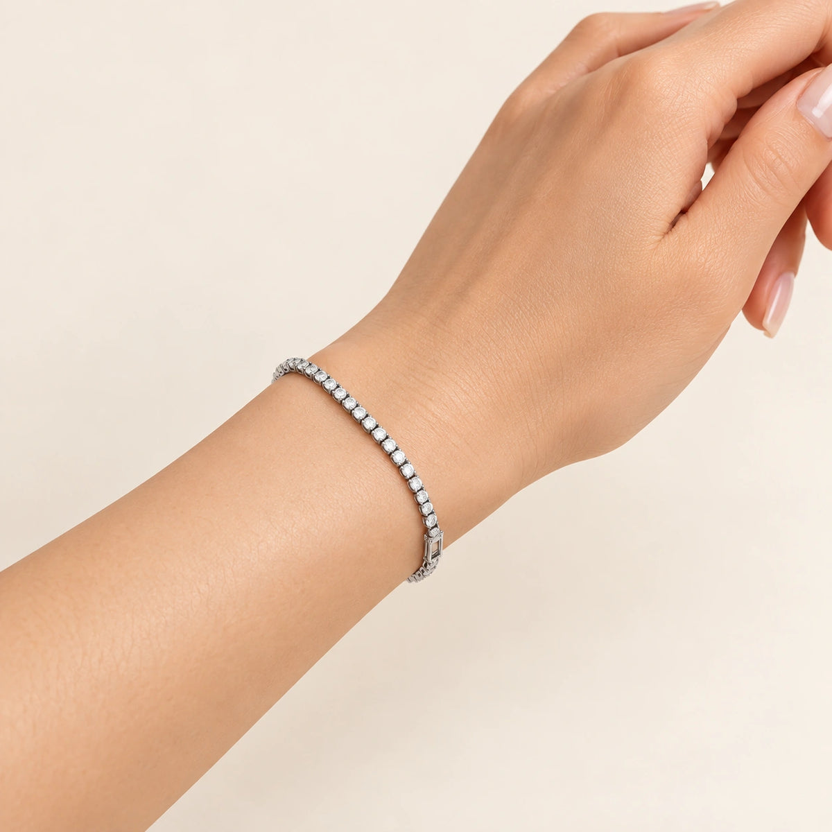 Bracelet Rivière — Acier Inoxydable Ajustable