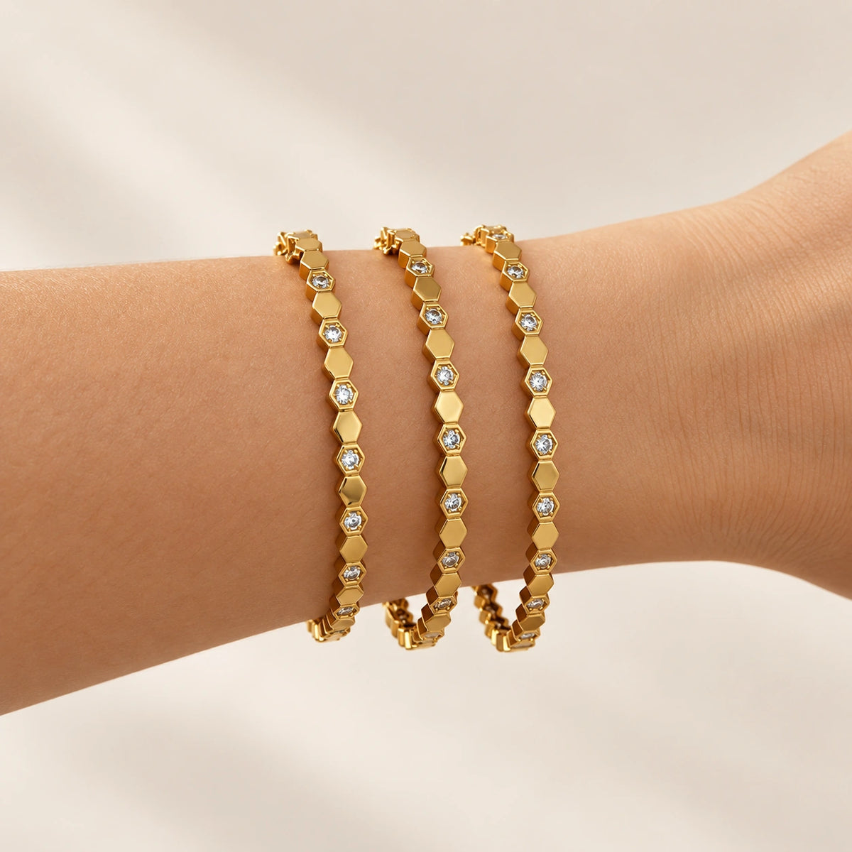 Bracelet 3 Rangs Doré New – Inoxydable-1