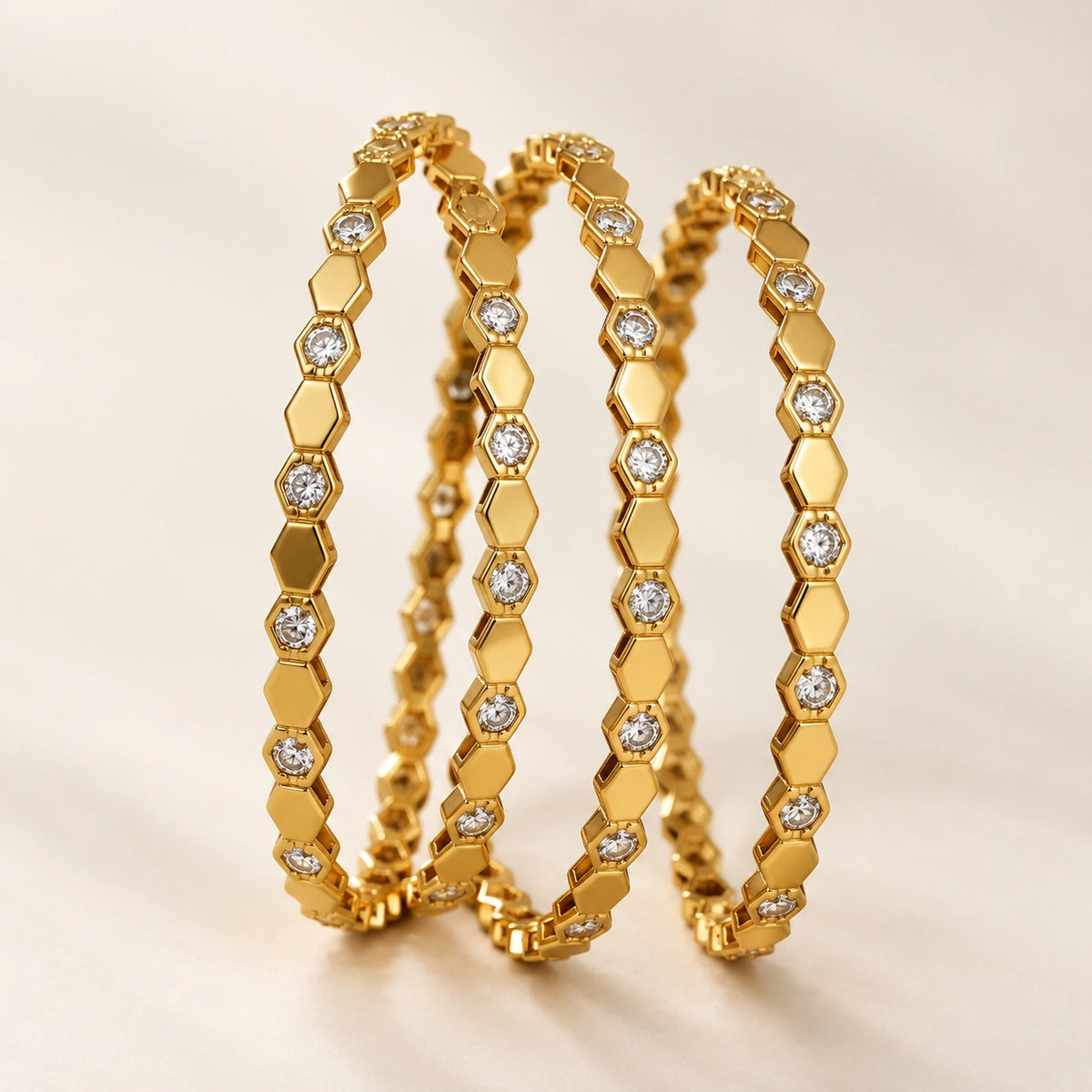 Bracelet 3 Rangs Doré New – Inoxydable