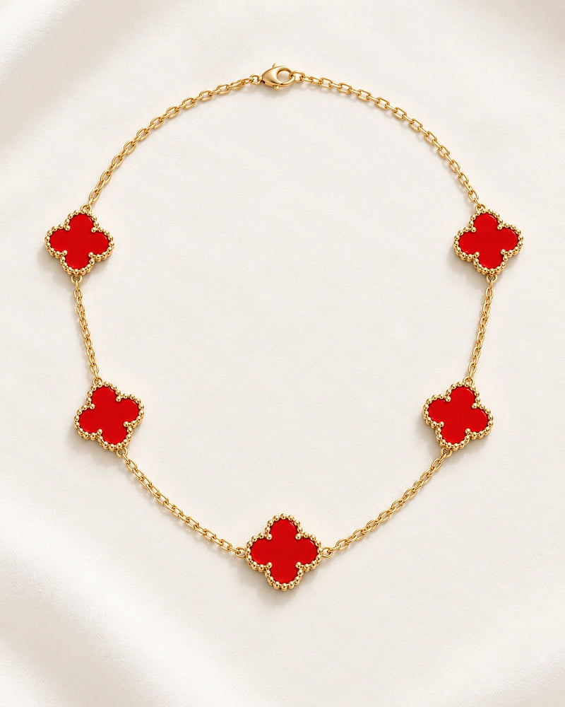 Parure Rouge Élégance – Collier & Bracelet-5