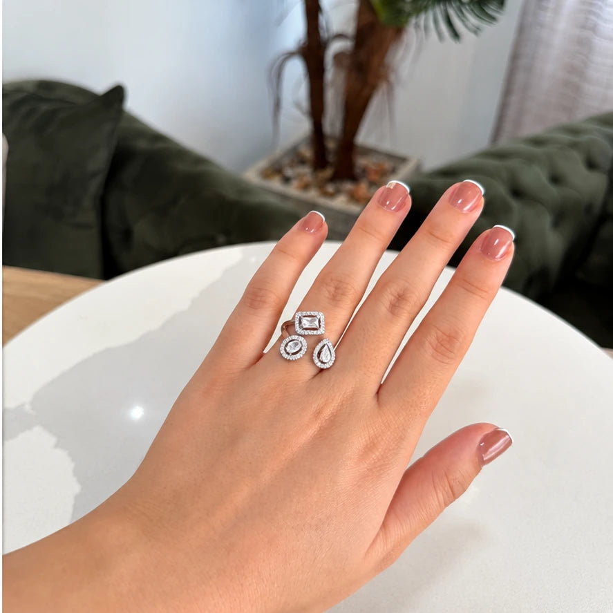 Bague Diamantine — Acier Inoxydable