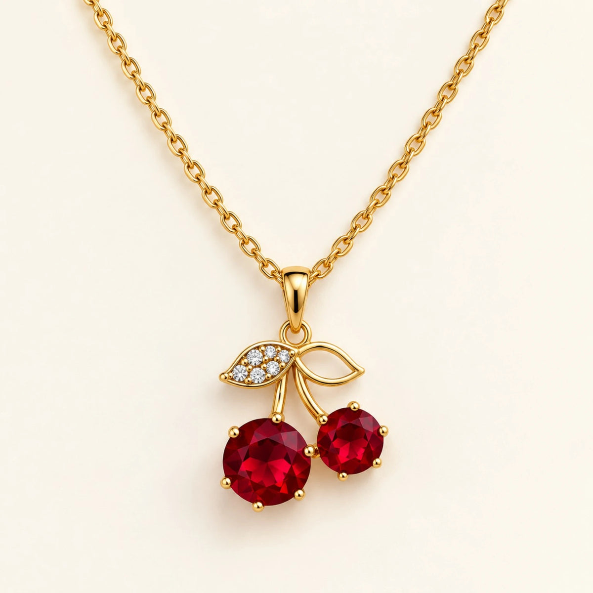 Parure Cerise – Collier & Boucles d’Oreilles en Acier Inoxydable-3