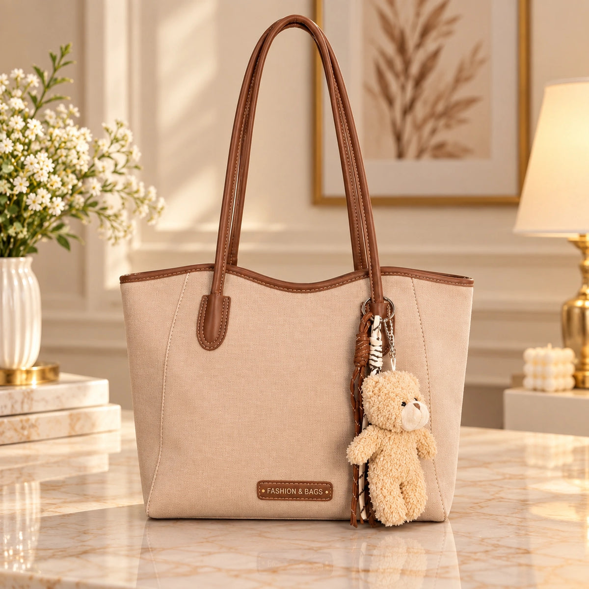 Sac Pratique — Cabas Élégant avec Ourson-3